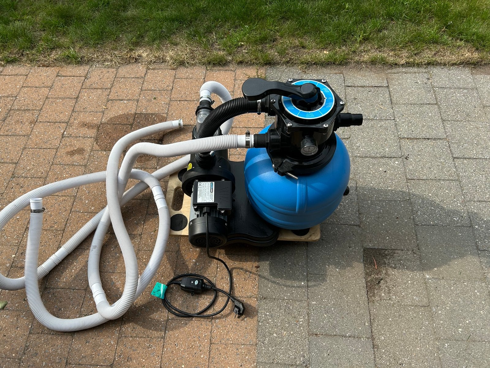 Intex zwembad 366x122 + nieuwe zf pomp + trap + afdekz etc, Ophalen, Gebruikt