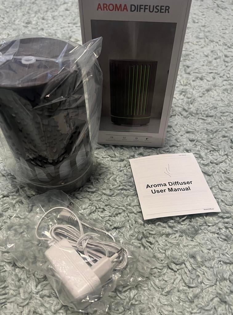 NIEUW, mooie bruine aromadiffuser met LED-verlichting, Nieuw, Kunststof, Ophalen of Verzenden, Modern