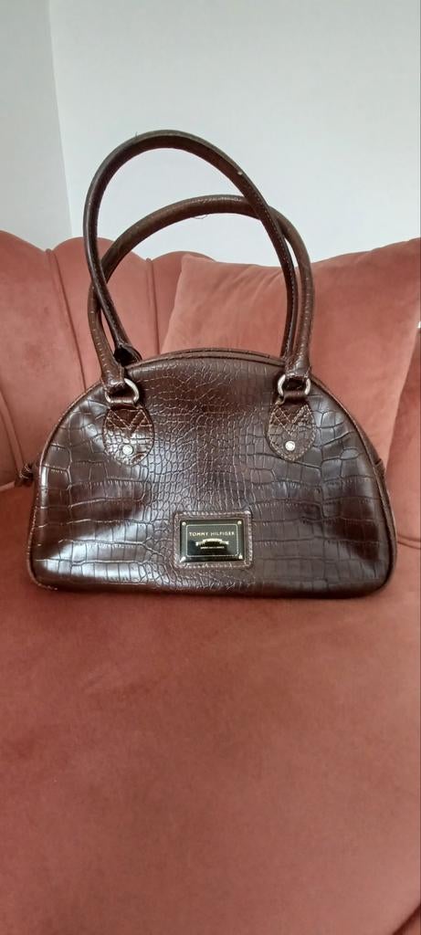 Tommy Hilfiger Krokodil Print Handtas - Bruin, Sieraden, Tassen en Uiterlijk, Tassen | Damestassen, Ophalen of Verzenden, Bruin