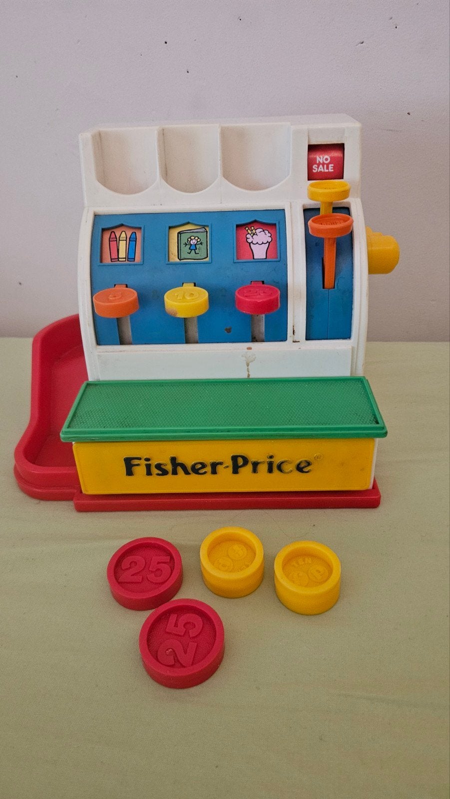 fisher price kassa jaren 70, Kinderen en Baby's, Speelgoed | Fisher-Price, Ophalen of Verzenden, Gebruikt, Speelset