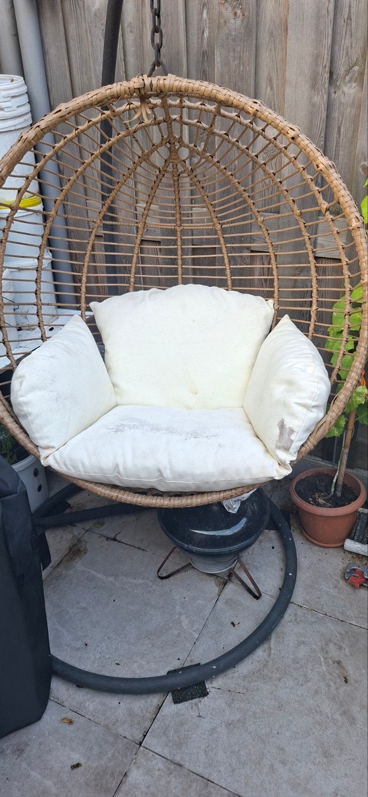 Hangstoel - Schommelstoel, Tuin en Terras, Ophalen, Gebruikt, Met standaard, Eenpersoons