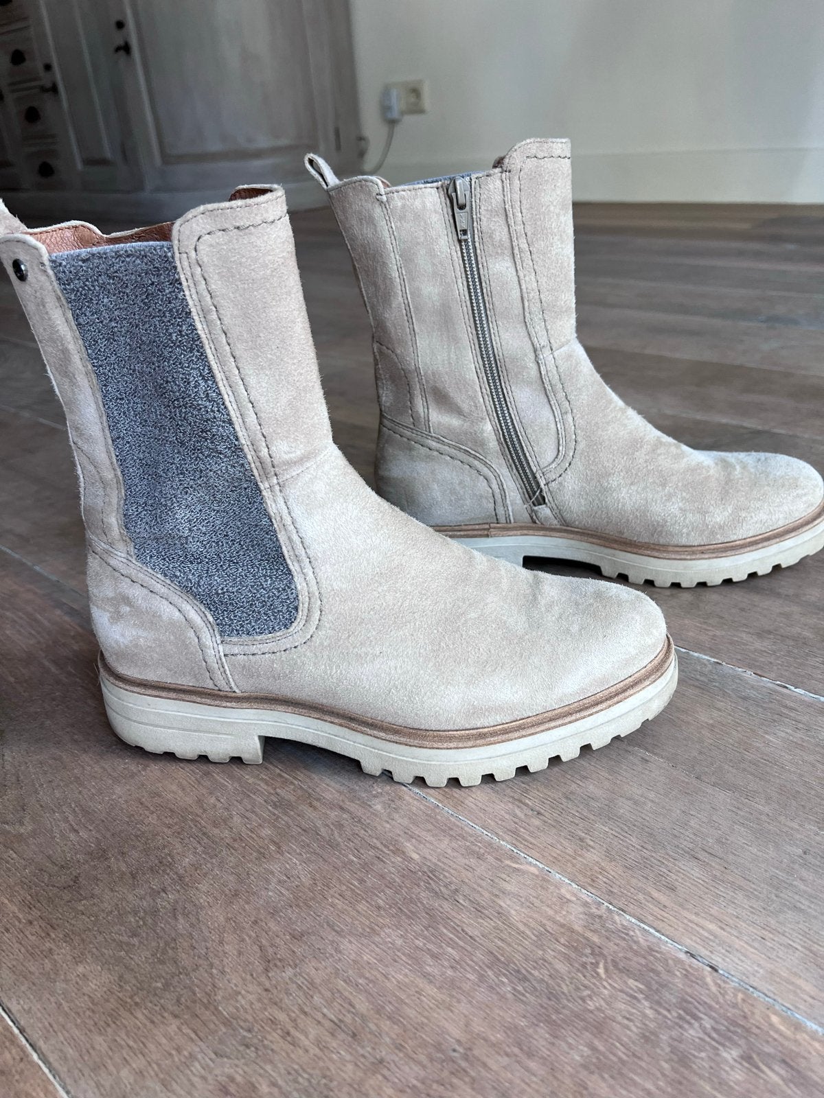 No Stress Enkellaarzen Maat 38, Ophalen of Verzenden, Gedragen, Beige, Lage of Enkellaarzen