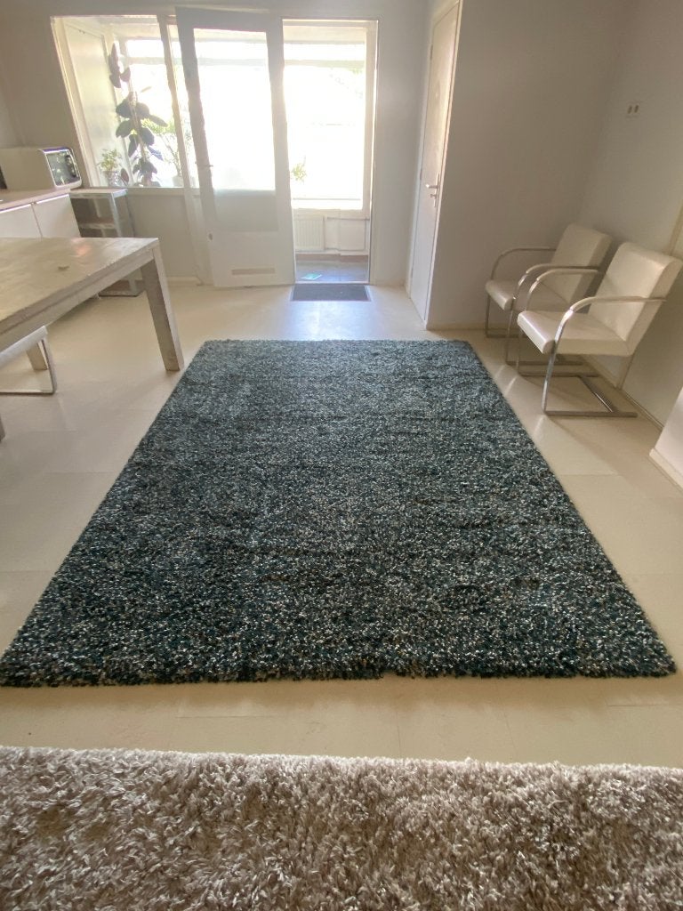Ikea vloerkleed 2x3m - Groen/Blauw met geel/wit accent, Ophalen, Gebruikt, Modern, Speels, 200 cm of meer