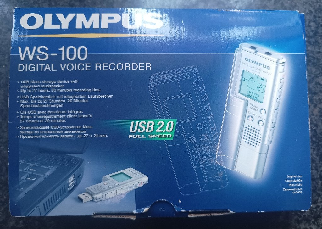 Olympus WS-100 digital voice recorder, Ophalen of Verzenden, Zo goed als nieuw, Audio