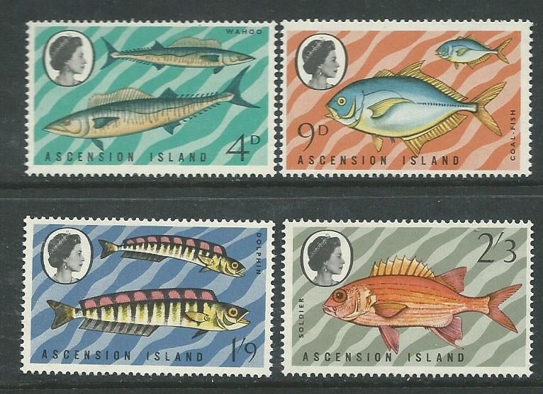 ASCENSION 1970 Vissen III, Michel: 130-33, Postfris., Verzenden, Postfris, Dier of Natuur