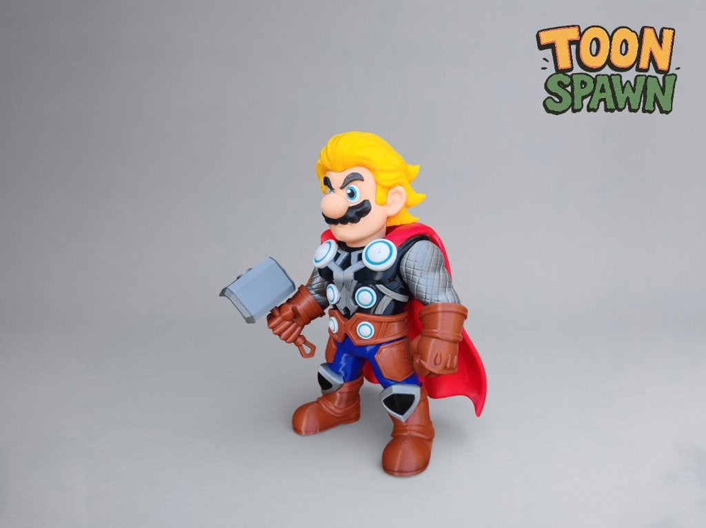 Thorio – 30 cm – Thor X Mario Mash‑up Figuur, Ophalen of Verzenden, Nieuw, Overige typen