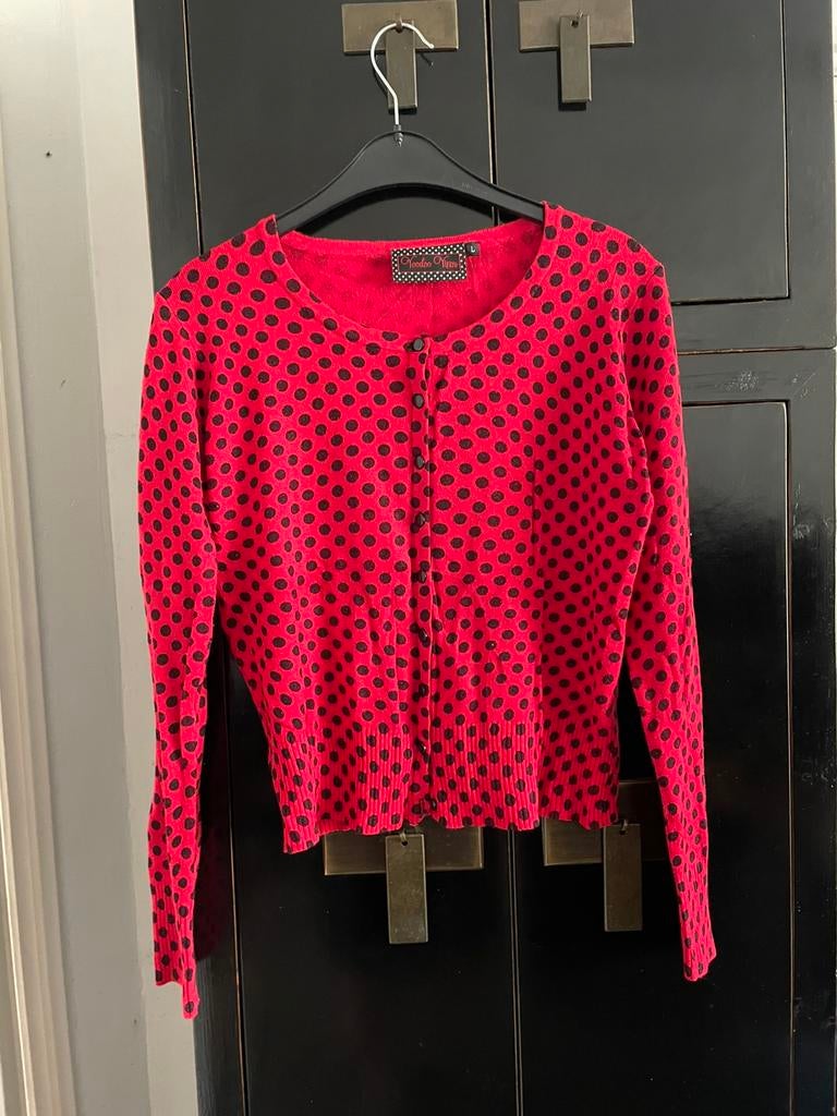 Vest Topvintage Voodoo Vixen rood zwart maat L, Ophalen of Verzenden, Zo goed als nieuw, Rood