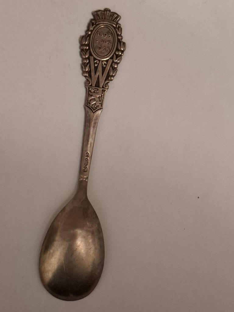 Gero 90 Wilhelmina Herdenkingslepel 1898-1923, 15cm, Ophalen of Verzenden, Gebruikt, Nederland, Speld(je) of Lepel(tje)
