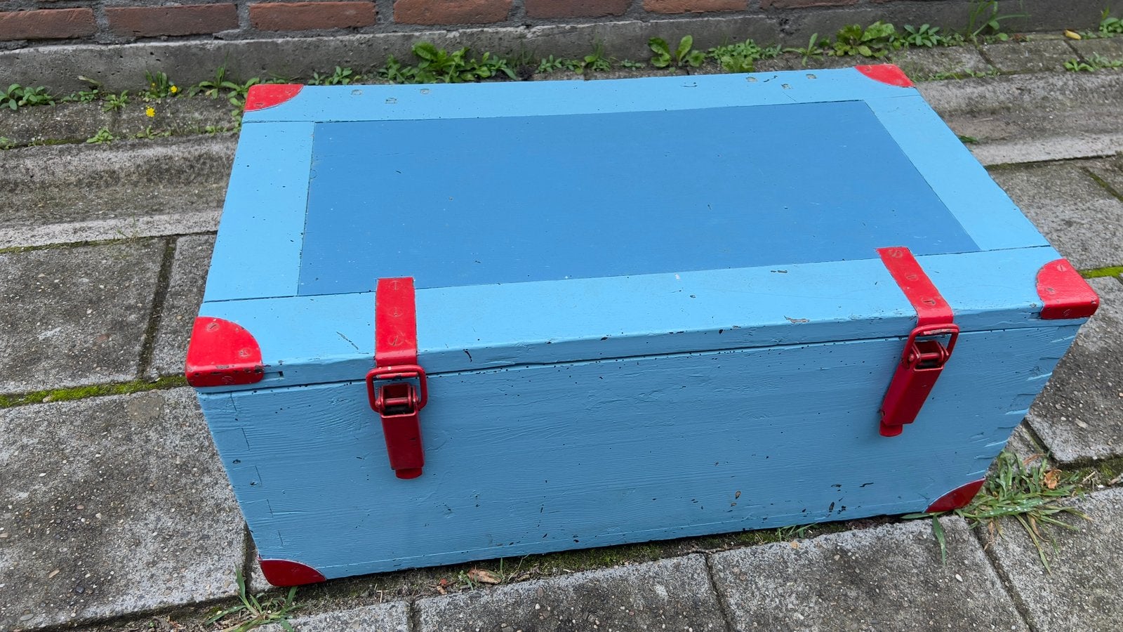 Oude houten legerkist 73 cm – militaire kist / opbergkist, Ophalen, Minder dan 50 cm, Gebruikt, 50 tot 100 cm