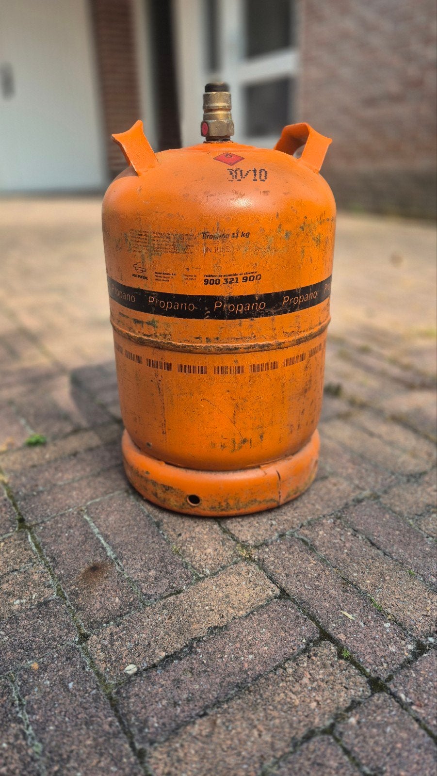 Spaanse gasfles met nog +/- 1/5  propaan gas, Ophalen, Gebruikt