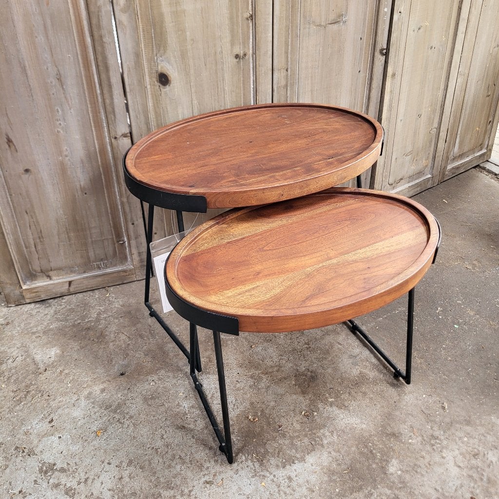 Salontafel, set van 2 kleinere ovale bijzettafels, 50 tot 100 cm, Zo goed als nieuw, Minder dan 50 cm, Ovaal