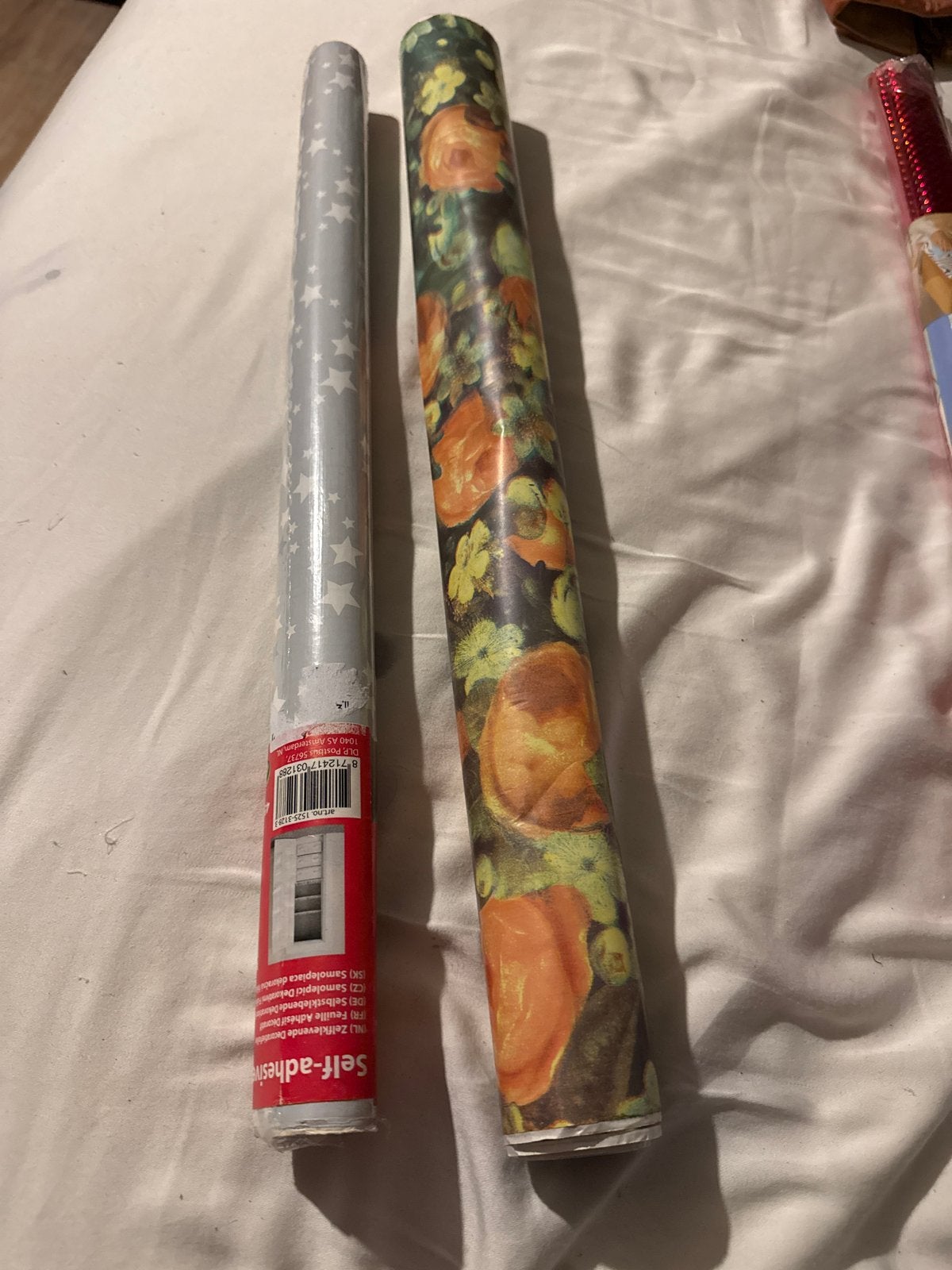 Zelfklevende folie: plakplastic bloemen bruin sterren grijs, Ophalen of Verzenden, Nieuw, Meerkleurig, Kunststof