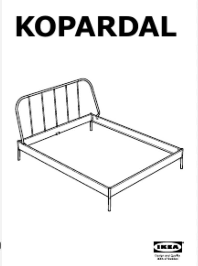 IKEA KOPARDAL Bedframe met lattenbodem, Huis en Inrichting, Slaapkamer | Bedden, Ophalen, Gebruikt, Zwart, Tweepersoons