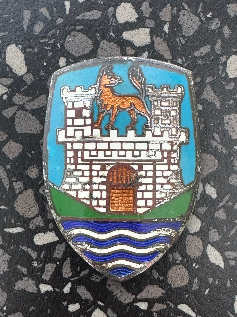 VW Volkswagen Kever Wolfsburg blauw badge embleem. Oldtimer., Ophalen of Verzenden, Gebruikt, Overige typen