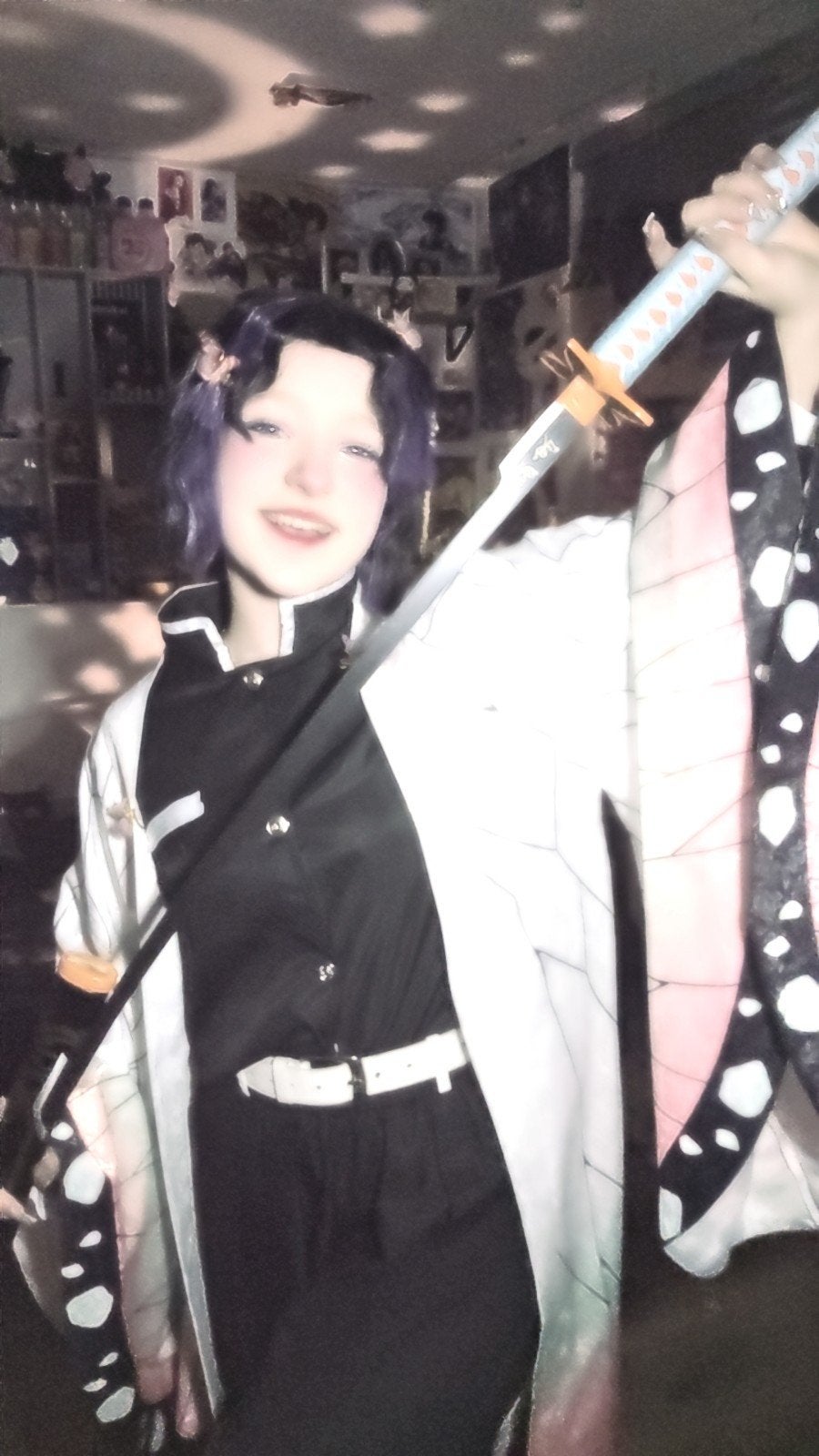 Shinobu demon slayer cosplay, Ophalen of Verzenden, Gebruikt, Pak of Jurk