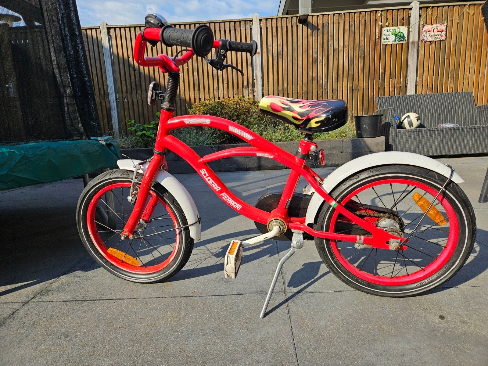 Stoere rode kinderfiets Ferrari, 16 inch, Ophalen