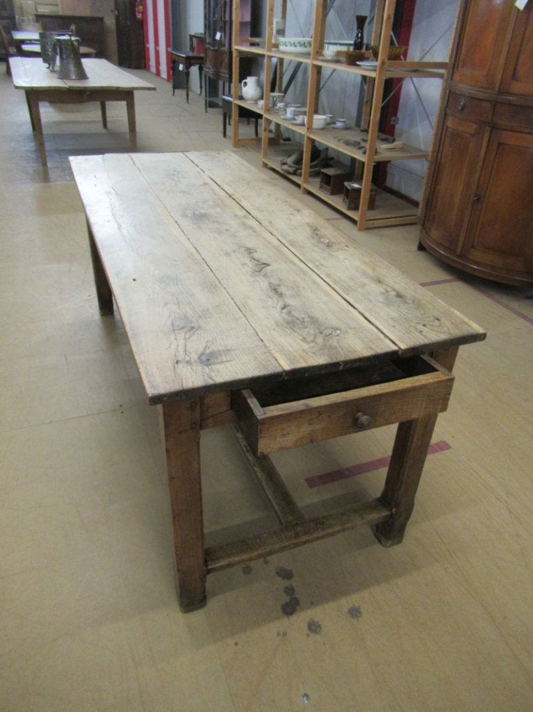 Oer 111842 Spaanse eikenhouten tafel met kop lades, Ophalen
