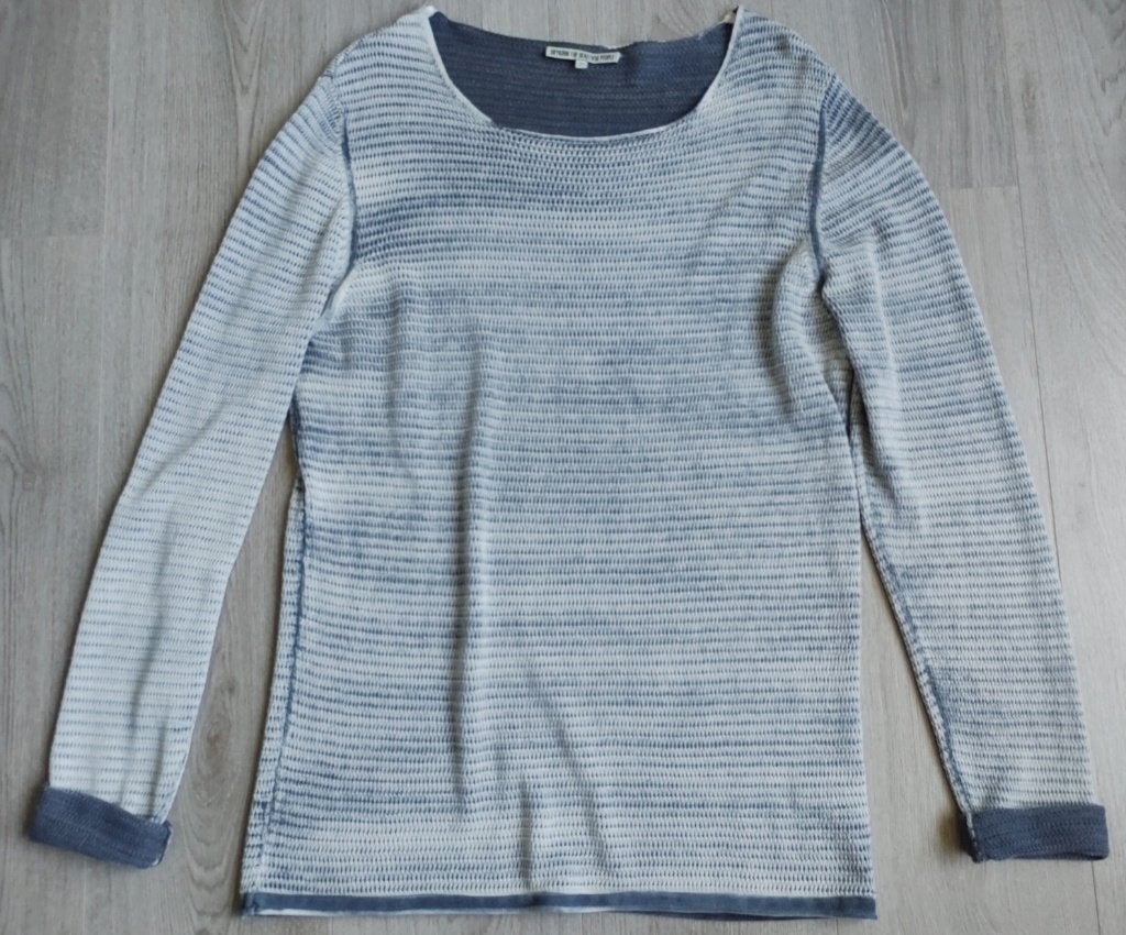 DRYKORN Opengebreid Grijs/Blauw Trui maat M, Drykorn, Ophalen of Verzenden, Zo goed als nieuw, Maat 48/50 (M)