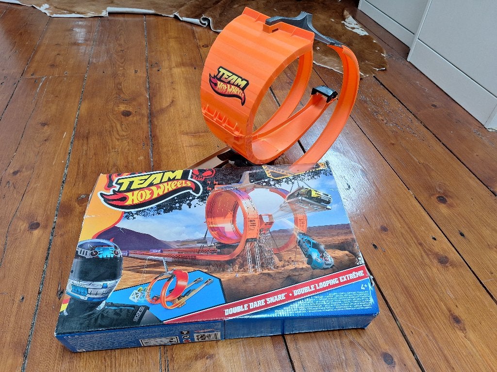 Hot Wheels Team Double Dare Snare Racebaan met Looping, Kinderen en Baby's, Ophalen of Verzenden, Met looping, Racebaan, Gebruikt