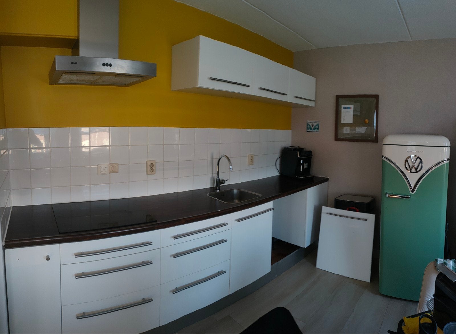 Ikea Keuken Hoogglans Wit met Inductie en Afzuigkap, Ophalen, Gebruikt, Wit, Enkelwandige keuken