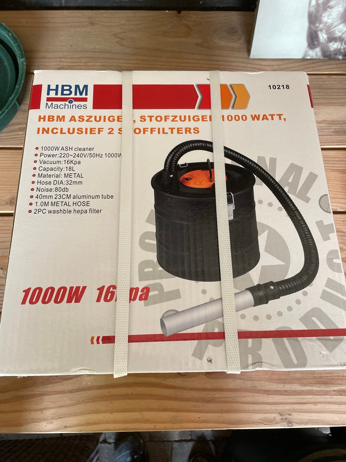 HBM Aszuiger Stofzuiger 1000 Watt met 2 Stoffilters, Ophalen, Nieuw, Overige typen