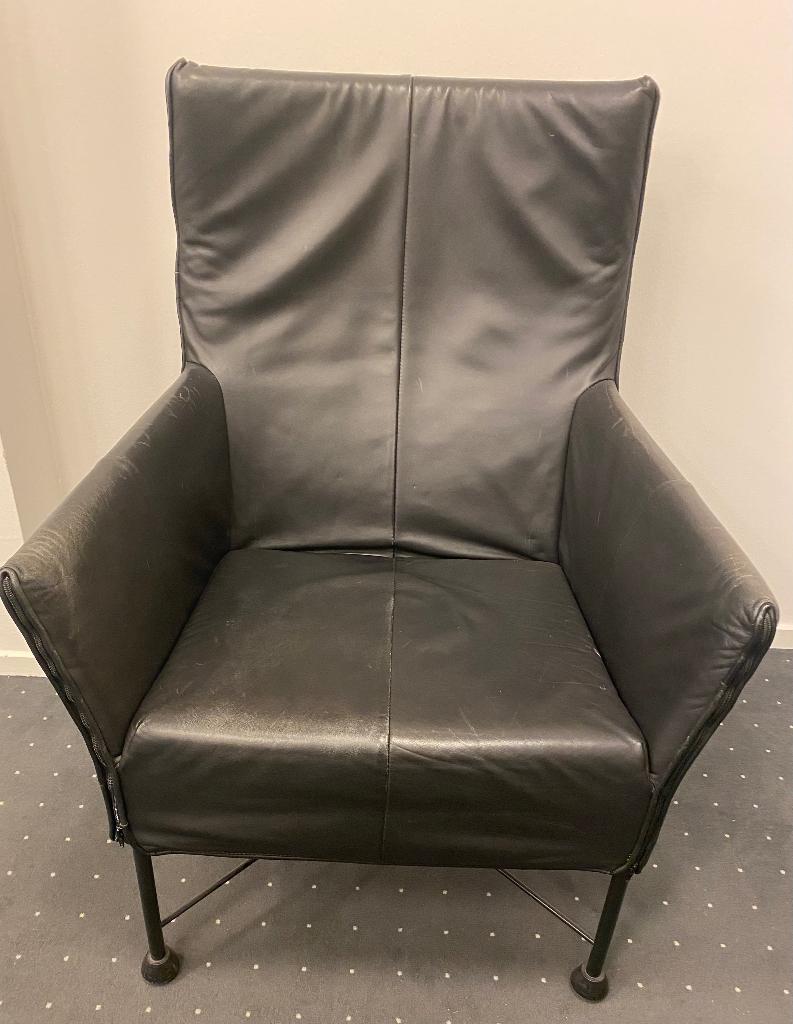 5 stuks leren fauteuils, design Montis Charly, Huis en Inrichting, Ophalen, Gebruikt, Design, 50 tot 75 cm