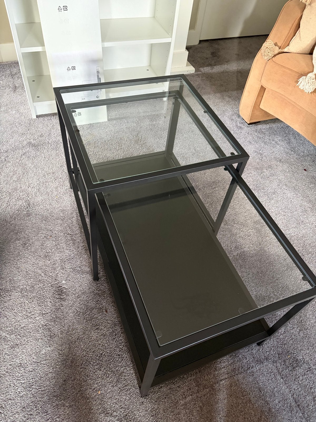 Vittsjö salontafel set van 2, Ophalen, Gebruikt, 50 tot 100 cm, Glas