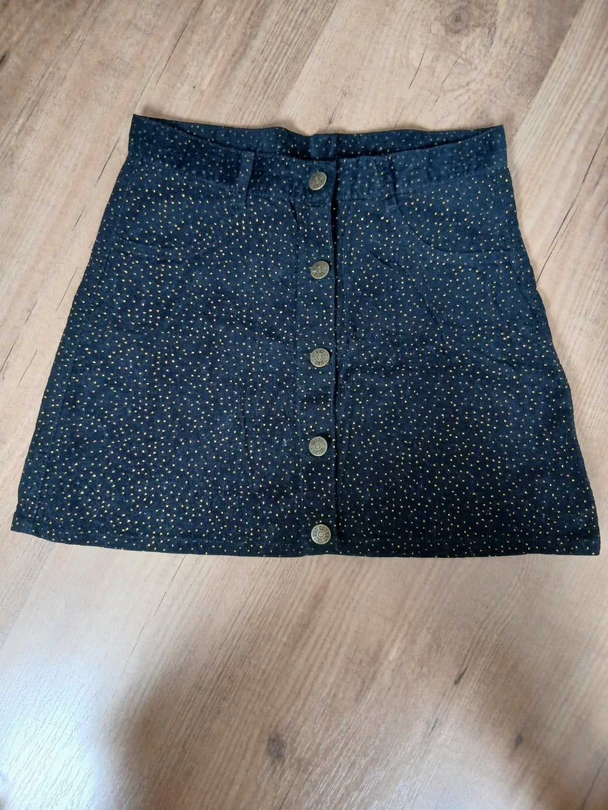 zwart rokje gouden stipjes maat 158, Ophalen of Verzenden, Zo goed als nieuw, Meisje, Jurk of Rok