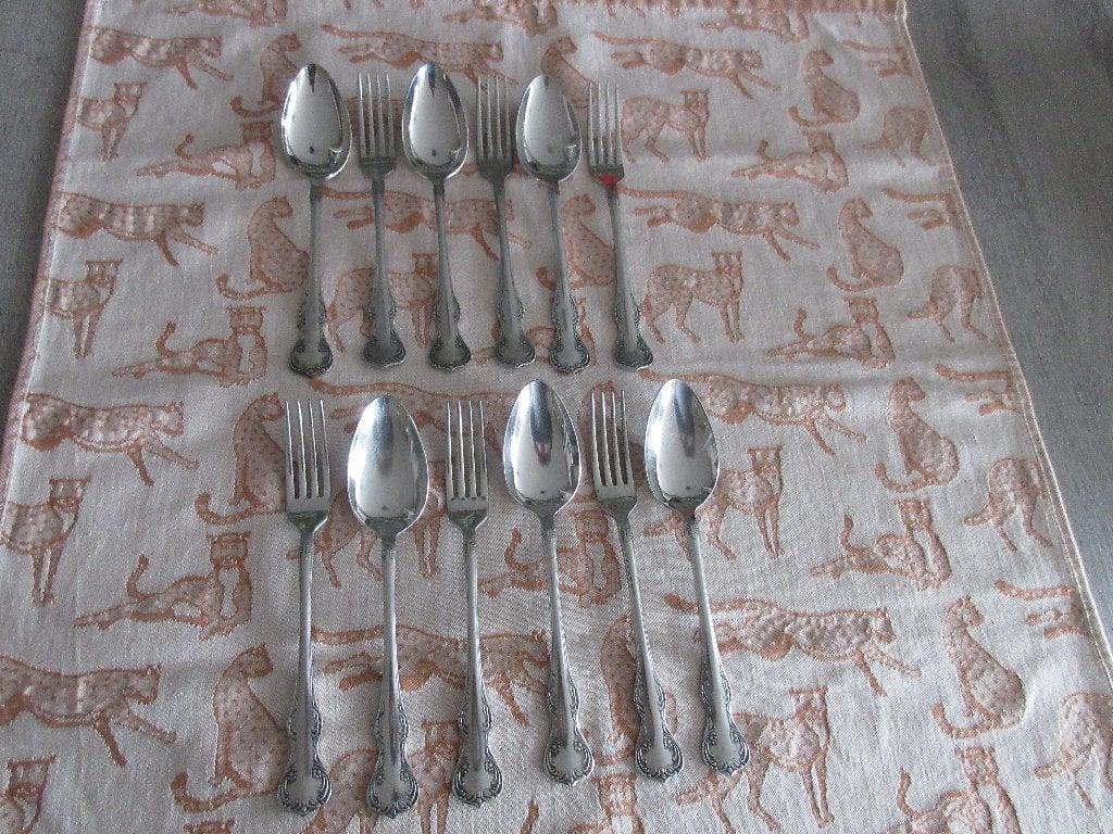 Gero Zilmeta 528 Menuet 6 Dinervorken en Lepels voor € 17,50, Gebruikt, Gero, Los bestek, Ophalen of Verzenden