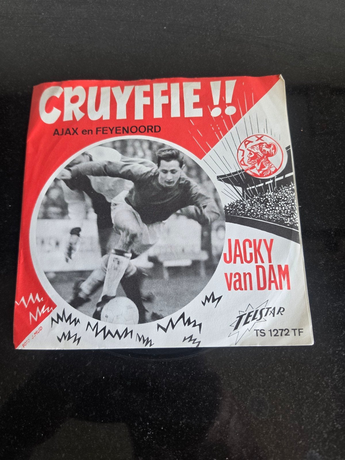 Jacky van Dam - Cruyffie!! Ajax en Feyenoord 7 inch single, Cd's en Dvd's, Vinyl Singles, Gebruikt, 7 inch, Ophalen of Verzenden