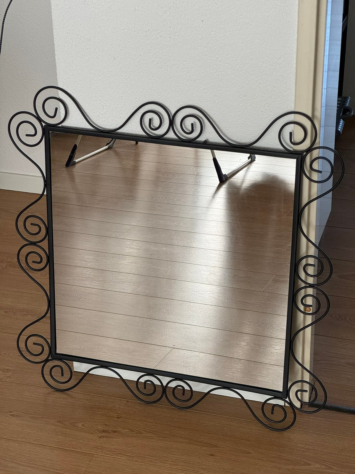 Vintage IKEA NORESUND Spiegel | Zwart | Jaren 90, Antiek en Kunst, Ophalen, Rechthoekig