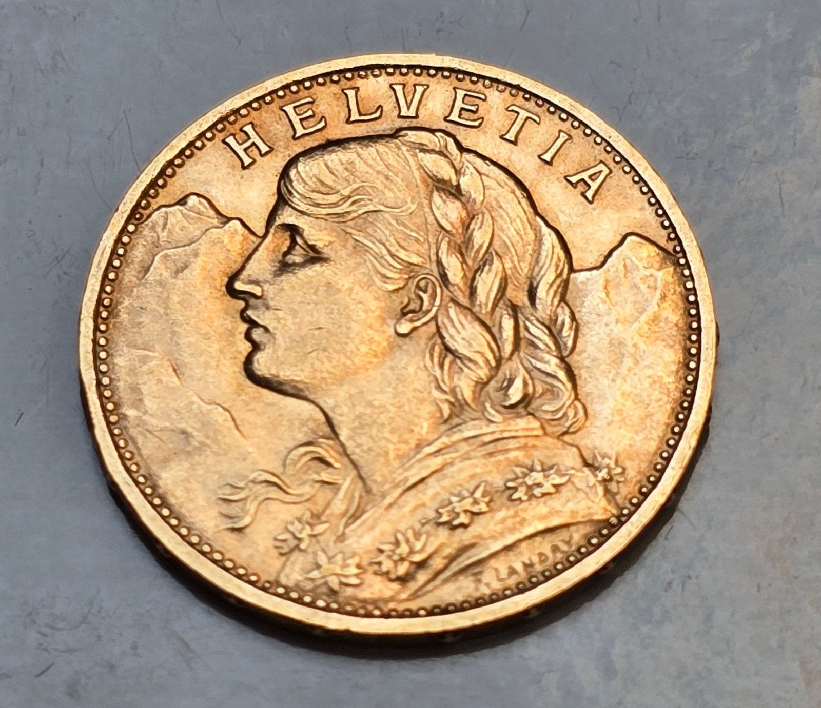 Gouden 20 francs Zwitserland - Gebruikte munt, Ophalen of Verzenden