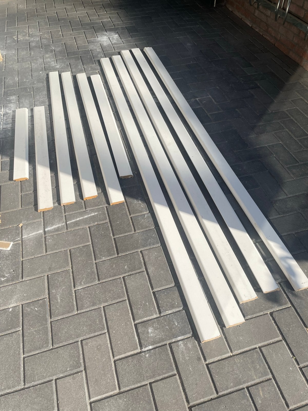 Partij witte plinten/lijsten, diverse lengtes, Ophalen, Gebruikt, Minder dan 25 mm, Overige typen