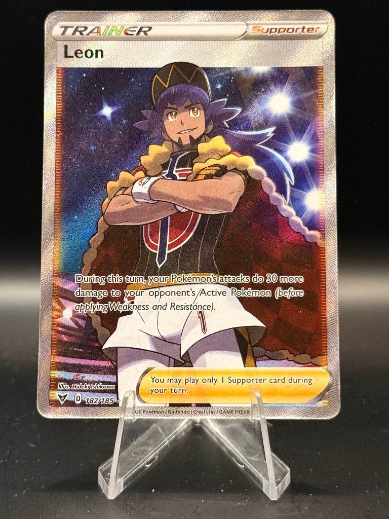 Leon Full Art 182 Engels NM | Pokemon, Ophalen of Verzenden, Nieuw, Losse kaart, Foil