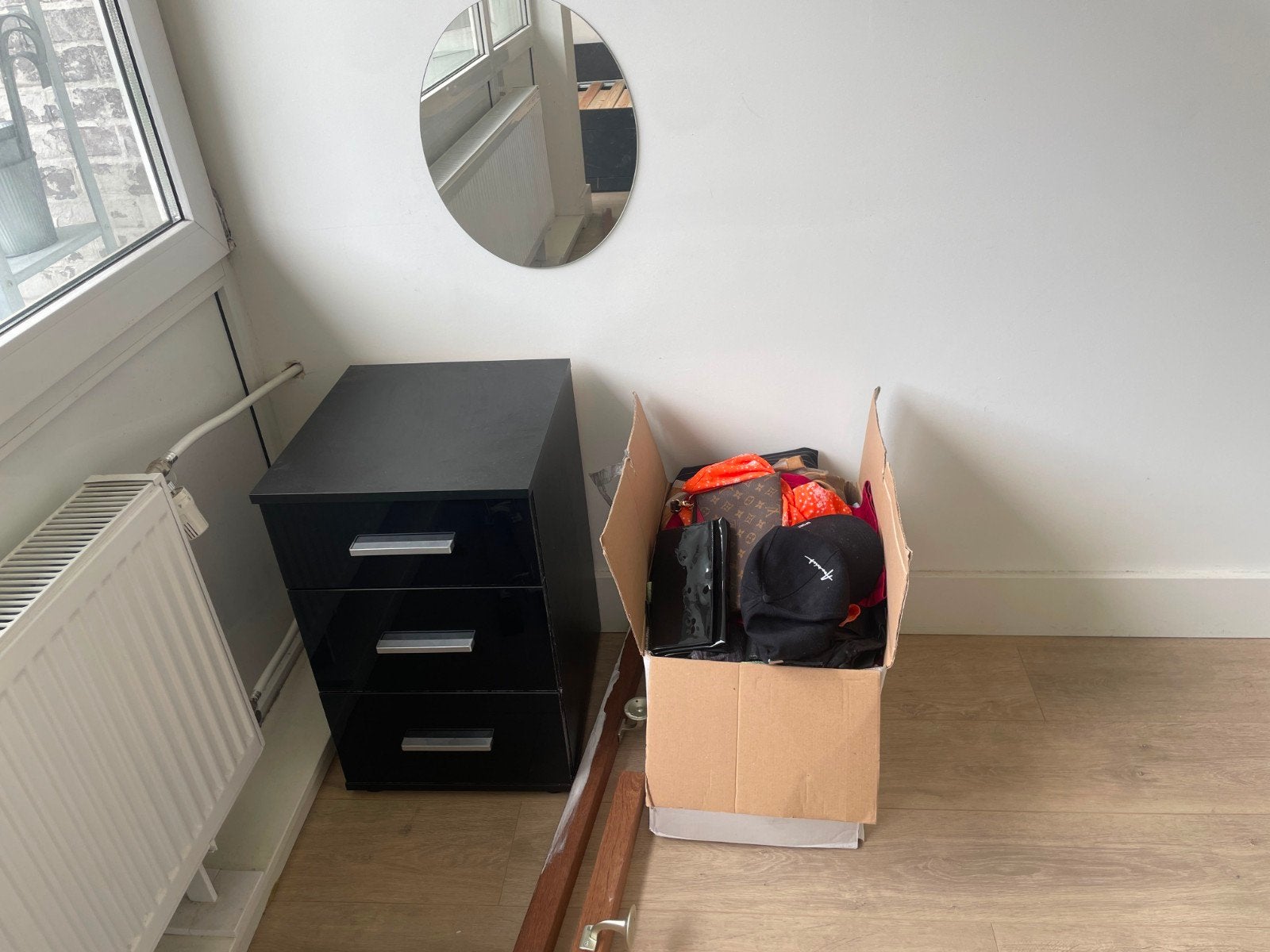 Zwart ladekastje met 3 laden, Huis en Inrichting, Kasten | Ladekasten, Ophalen, Overige materialen, Minder dan 50 cm, Gebruikt