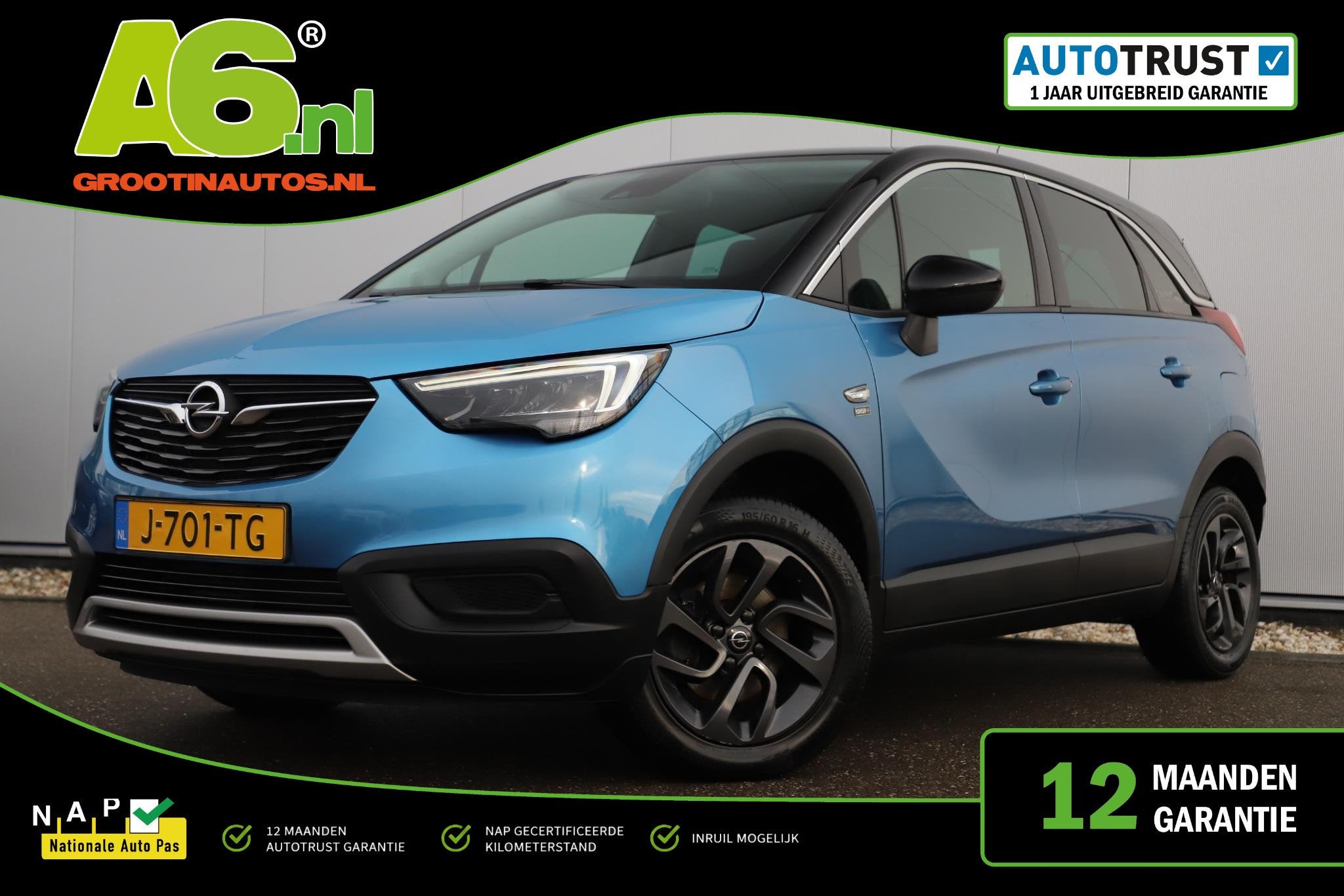 Opel Crossland X 1.2 Turbo Edition 2020 110PK Navigatie LED, Gebruikt, 1199 cc, Met garantie (alle), Blauw