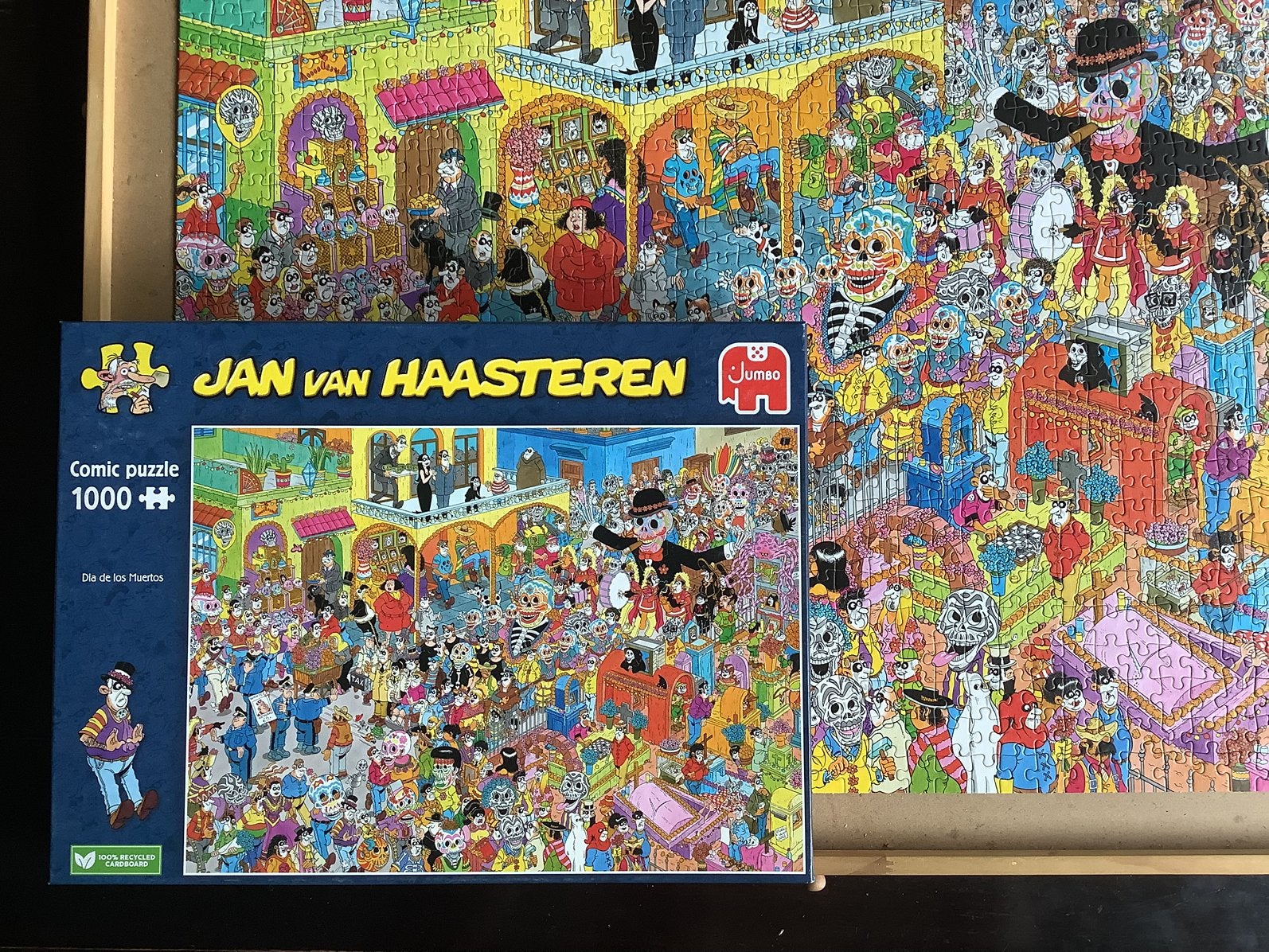 Jan van Haasteren 1000 stukjes “Dia de los Muertos”, Ophalen of Verzenden, 500 t/m 1500 stukjes, Zo goed als nieuw