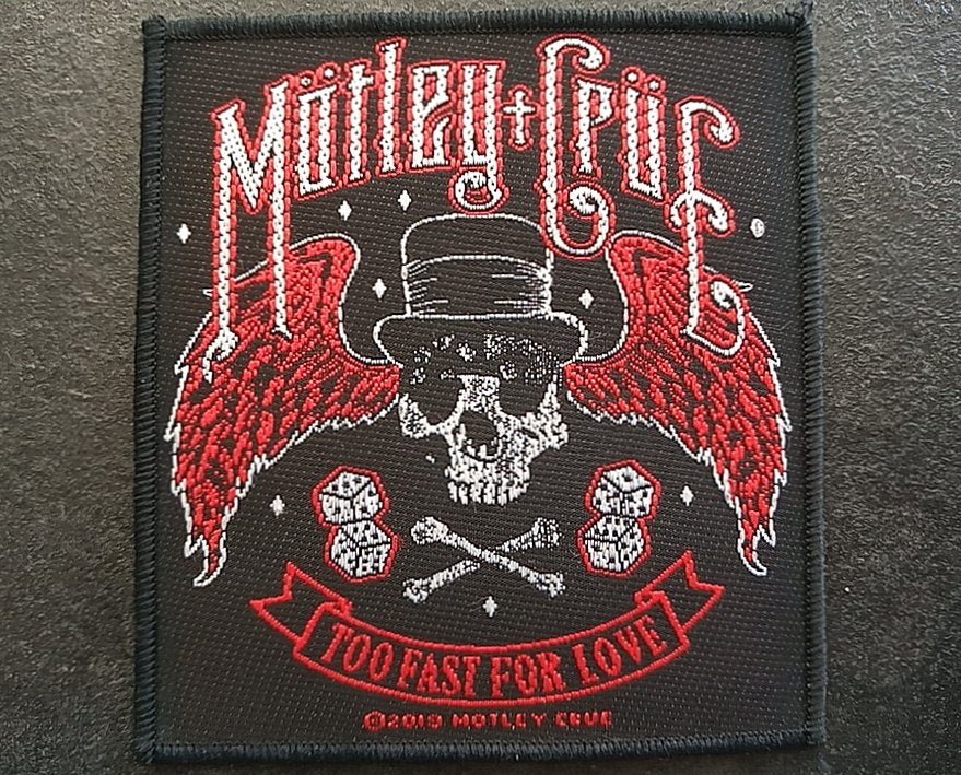Motley Crue leuke  nieuwe too fast for love patch m20, Ophalen of Verzenden, Nieuw, Kleding