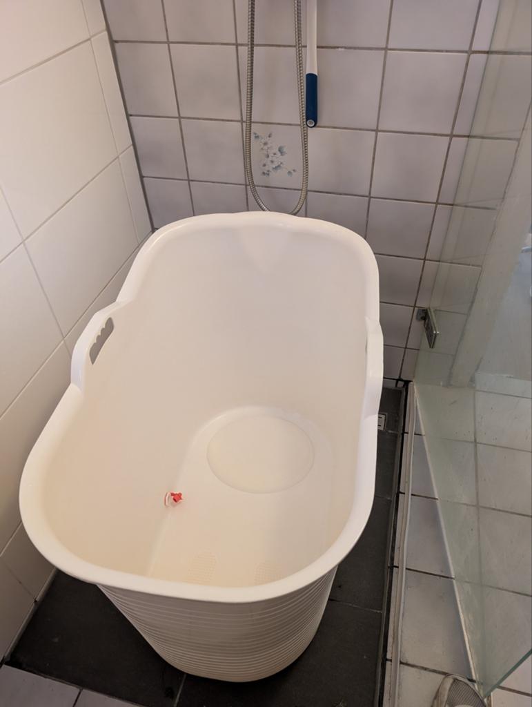 Zitbad met extra stop - Ideaal voor kleine badkamers, Ophalen of Verzenden, Gebruikt, Met bad