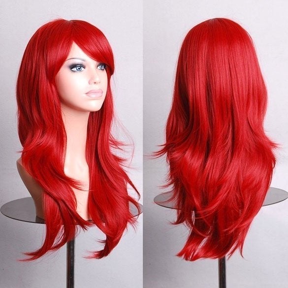 Halloween pruik lang rood haar in laagjes, Sieraden, Tassen en Uiterlijk, Ophalen of Verzenden, Nieuw, Pruik of Haarverlenging
