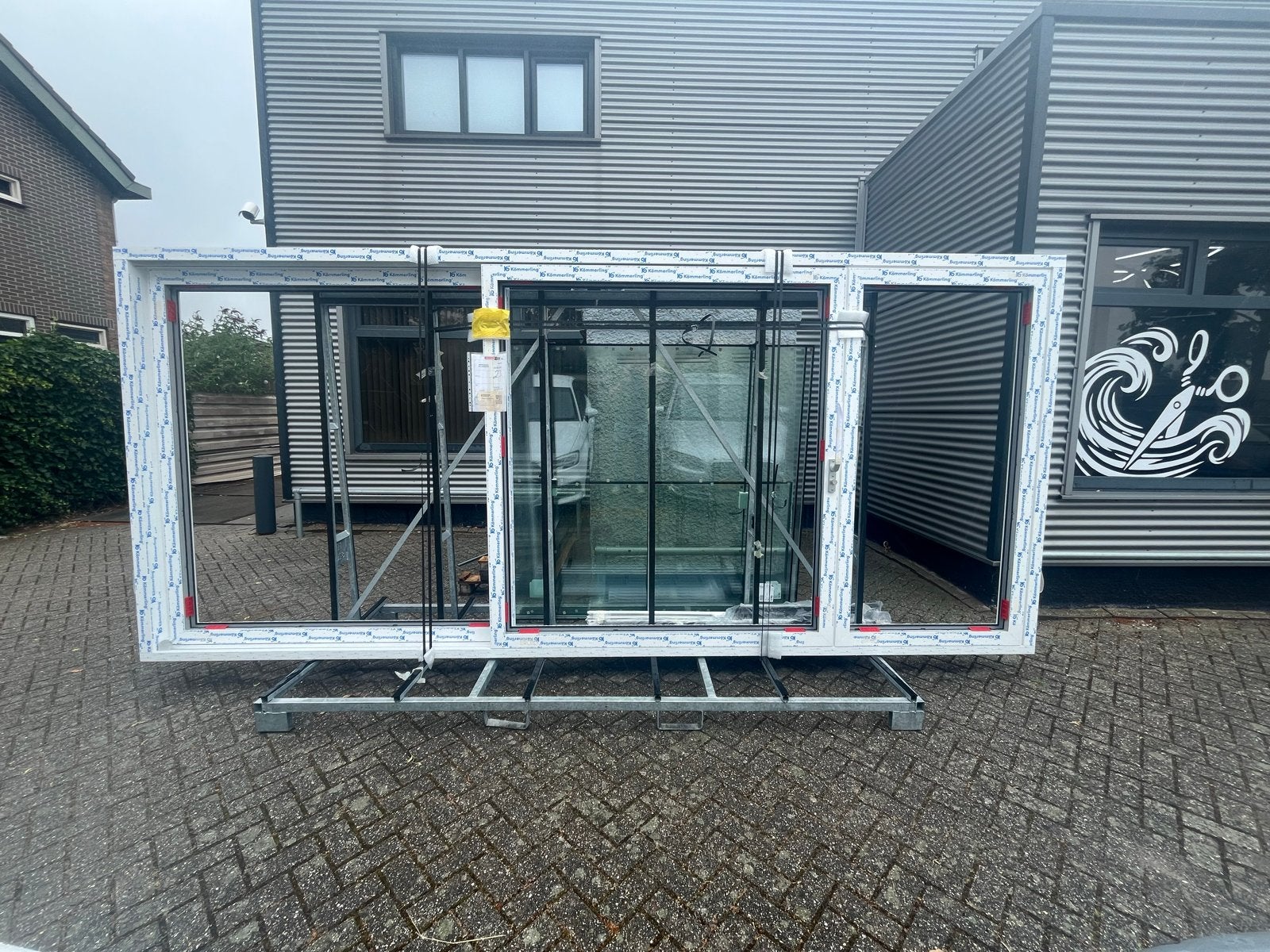 Grote schuifpui met Dubbelglas - Nieuwstaat, Doe-het-zelf en Verbouw, Glas en Ramen, Nieuw, Gevelraam of Ruit, 160 cm of meer
