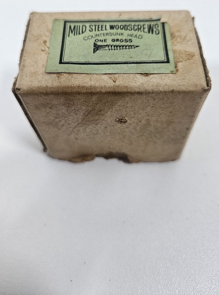 Oude schroeven Mild Steel Woodscrews one gross, Ophalen of Verzenden, Gebruikt, 50 tot 100 mm, Schroeven