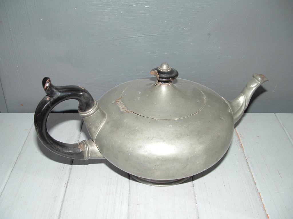 Antieke Tinnen theepot James Dixon sons Sheffield 1566 37 3