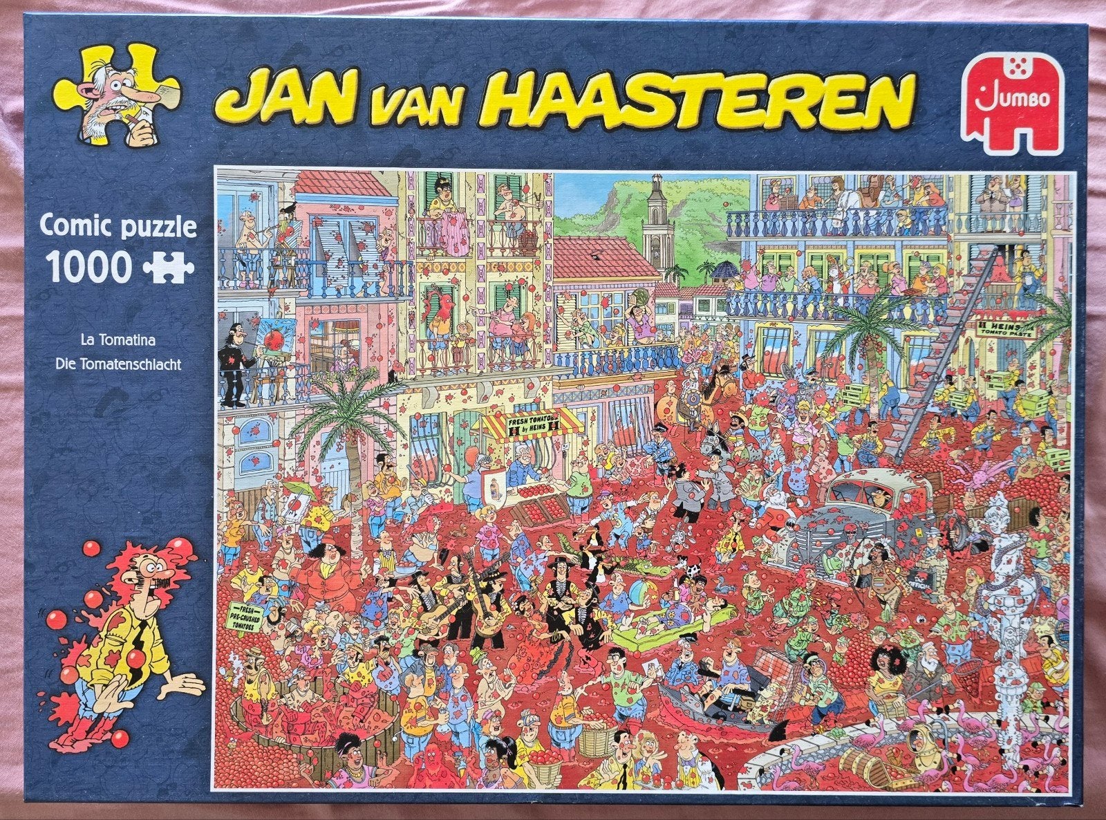 Jan Van Haasteren La tomatina, Hobby en Vrije tijd, Ophalen of Verzenden, 500 t/m 1500 stukjes, Zo goed als nieuw
