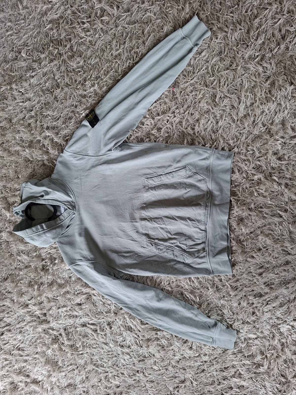 Stone island hoodie grijs met vlek op buik, Kinderen en Baby's, Kinderkleding | Maat 158, Gebruikt, Trui of Vest, Ophalen of Verzenden