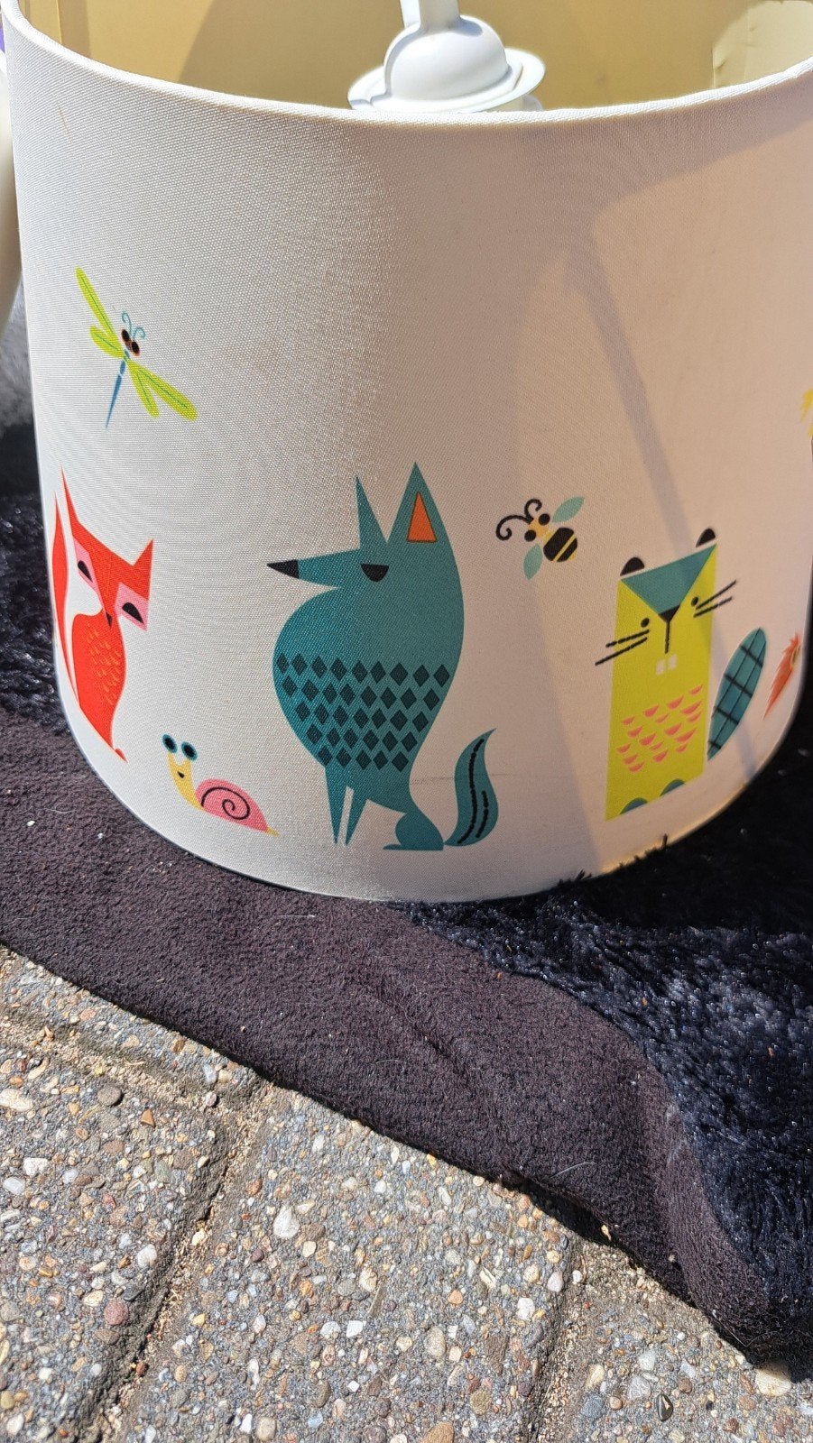 Kinderlampenkap met dierenprint, Ophalen of Verzenden, Gebruikt, Lamp