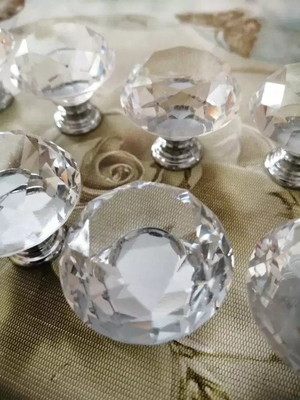 Glazen Diamant kastknop - Transparant Bling, Almere, JoyClusive, Nieuw, Ophalen of Verzenden