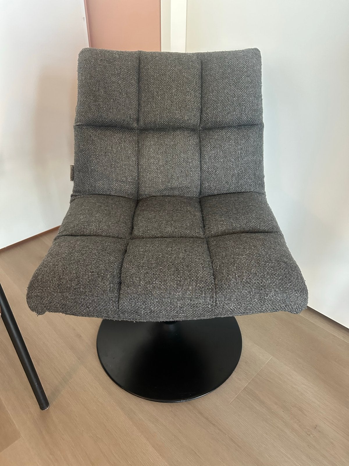 Dutchbone grijze draaistoel fauteuil, Huis en Inrichting, Stoelen, Ophalen, Gebruikt, Eén, Stof