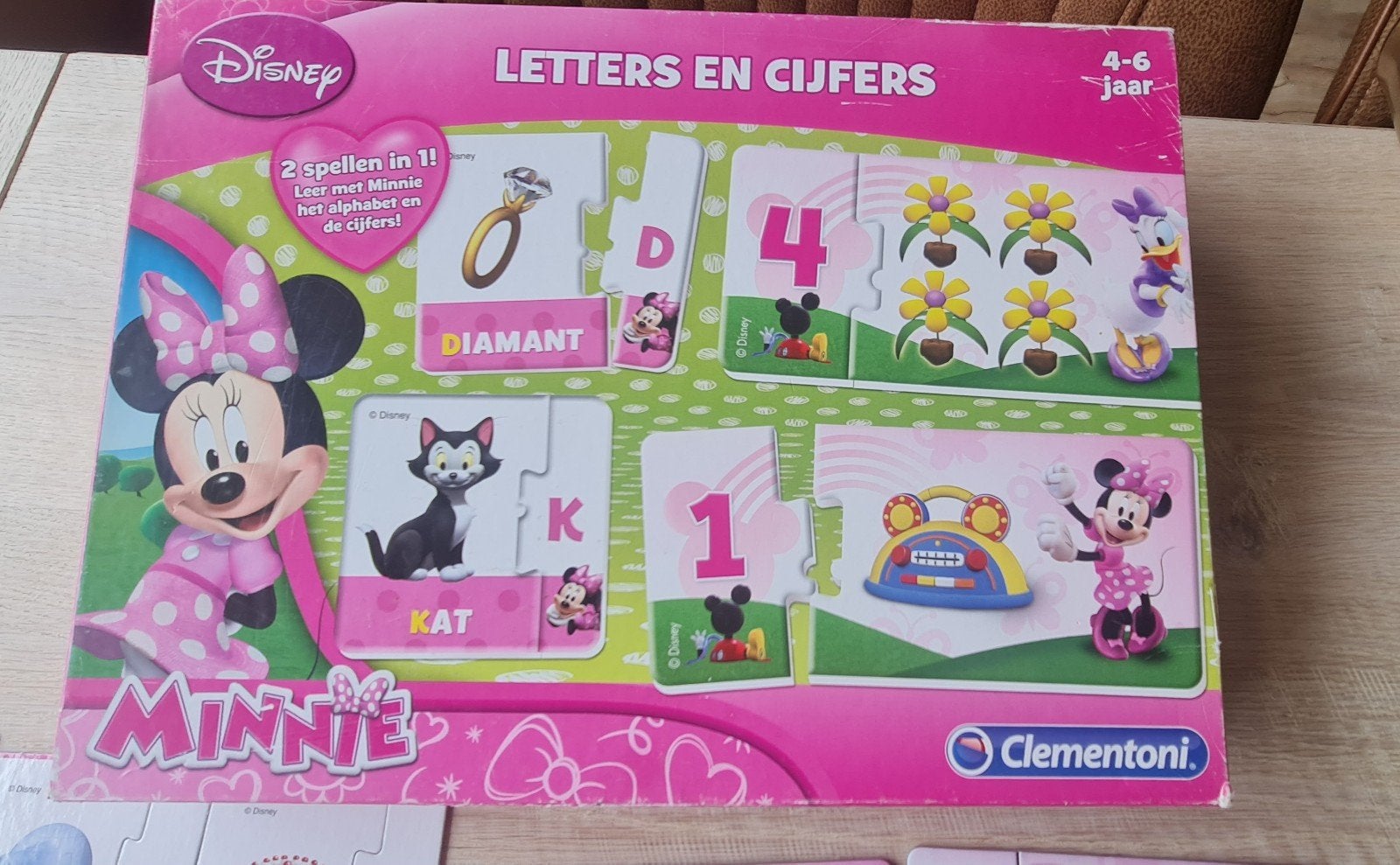 Disney Minnie Letters en Cijfers Puzzel - Clementoni, Ophalen of Verzenden, Gebruikt, Taal en Lezen