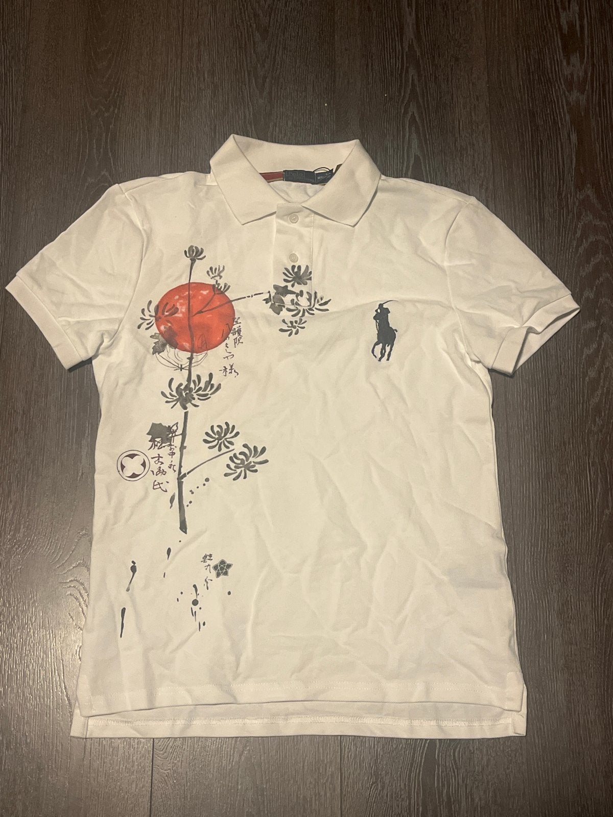 Ralph Lauren Polo Shirt - rare Rode Maan Print Maat M, Ophalen of Verzenden, Zo goed als nieuw, Maat 48/50 (M), Wit